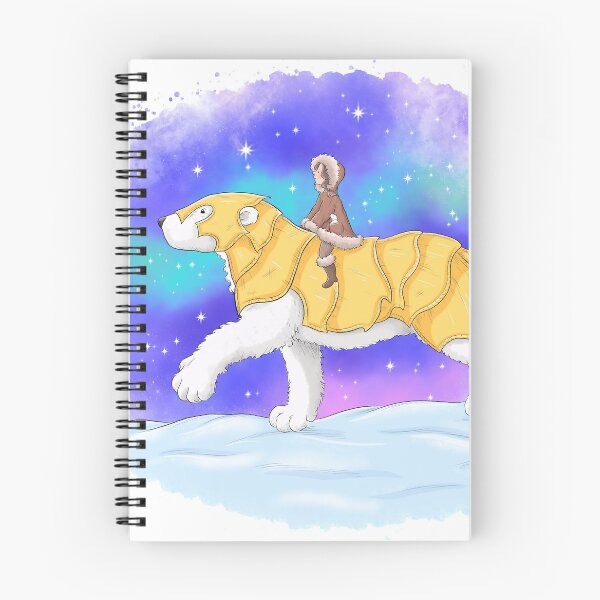 Item preview, His dark materials artwork - Lyra rides polar bear under the star filled northern lights sky  designed and sold by Whimsicolourart.