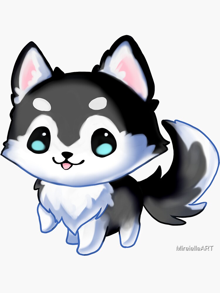 "Kawaii Siberian Husky Dog Puppy cute" Sticker for Sale by MireielleART