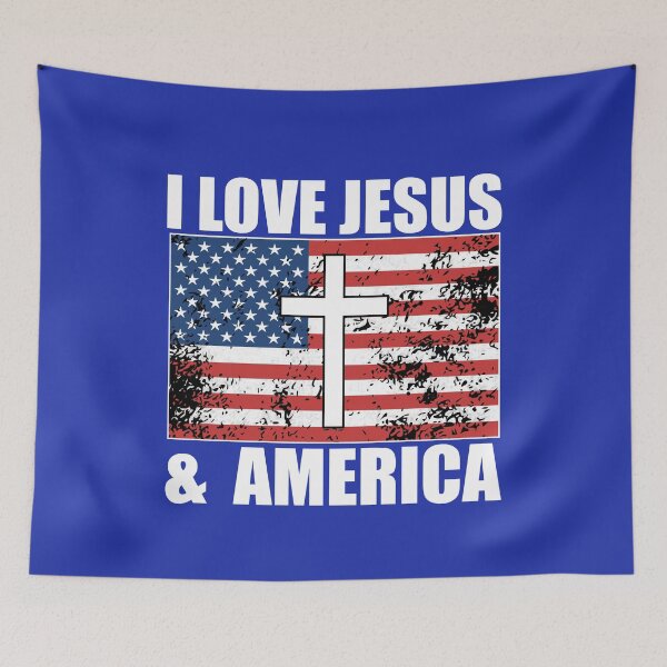 Item preview, I Love Jesus and American Flag USA Freedom Cross  designed and sold by UpwardSpin.