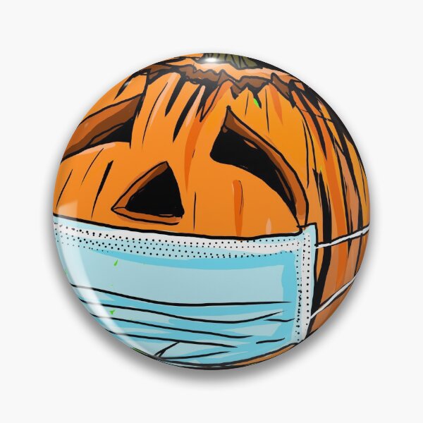 Aperçu de l'œuvre citrouille d'halloween portant un masque créée et vendue par EHDesign21.