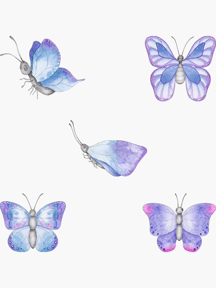 Purple Butterfly Magical Patterned  Sticker for Sale by Dylan