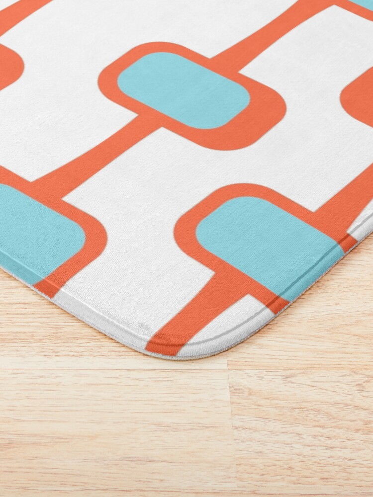 Thumbnail 3 of 6, Bath Mat, Mid Century Modern Orange Pattern designed and sold by CarlaBaremb.