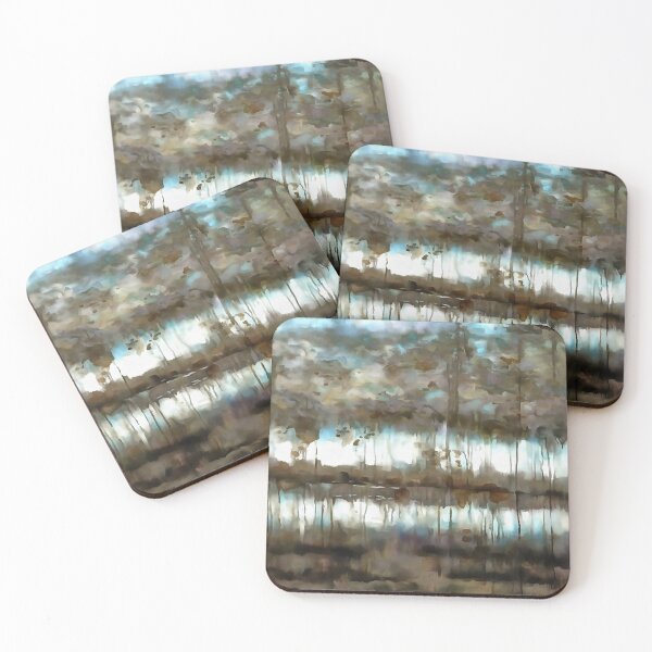 Item preview, Woodland And Wetland Blue and Greige Abstract Art Painting I designed and sold by taiche.