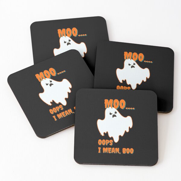 Item preview, Moo Oops I Mean Boo  Halloween Gift Artwork designed and sold by ExploreTheStore.