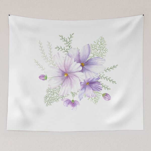Item preview, Spring Cosmos  flowers watercolor bouquet designed and sold by likapix.