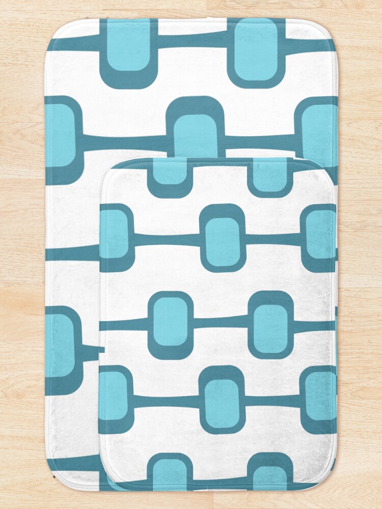Thumbnail 5 of 6, Bath Mat, Mid Century Modern Teal Pattern designed and sold by CarlaBaremb.