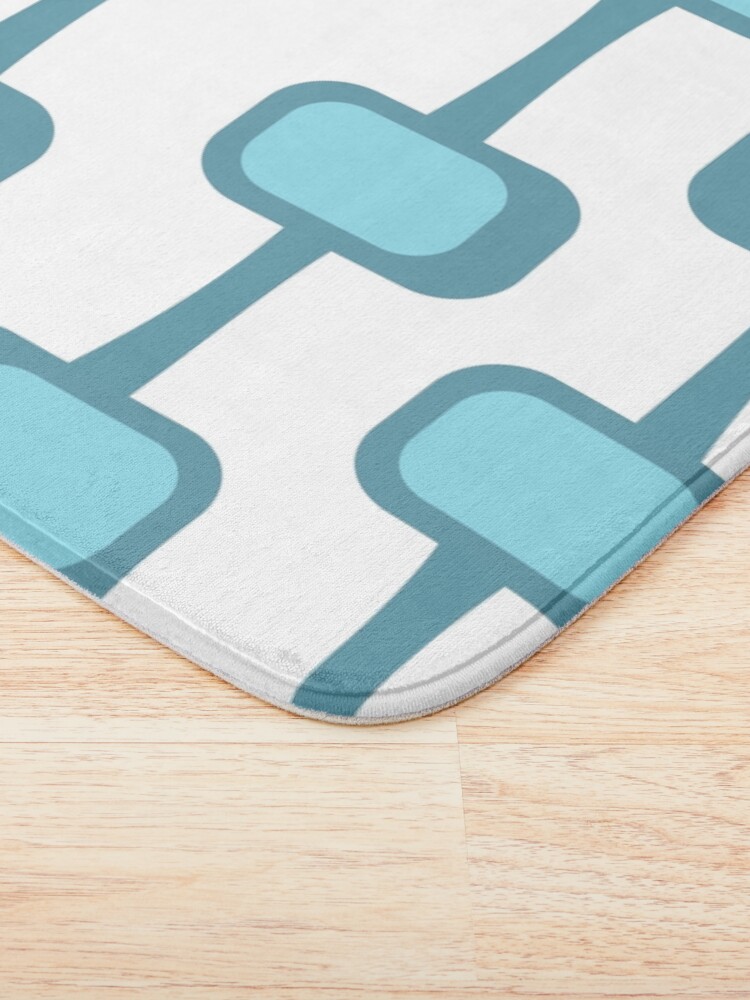 Thumbnail 3 of 6, Bath Mat, Mid Century Modern Teal Pattern designed and sold by CarlaBaremb.