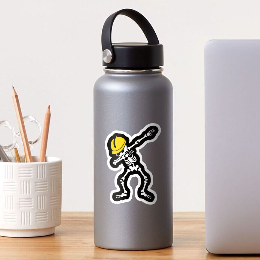 Skeleton hat , Funny hard hat Sticker