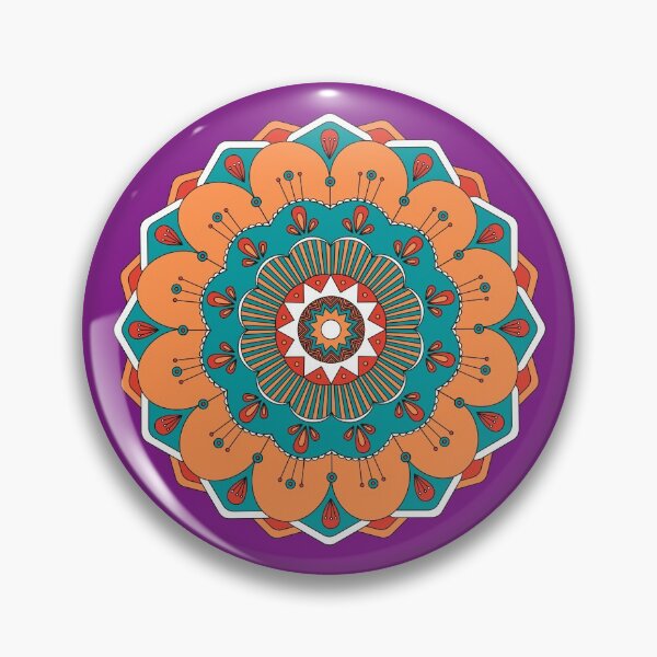 Item preview, Mandala in Orange, Turquoise and Red designed and sold by Coralgb.