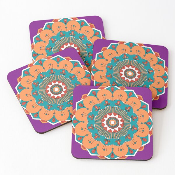 Item preview, Mandala in Orange, Turquoise and Red designed and sold by Coralgb.