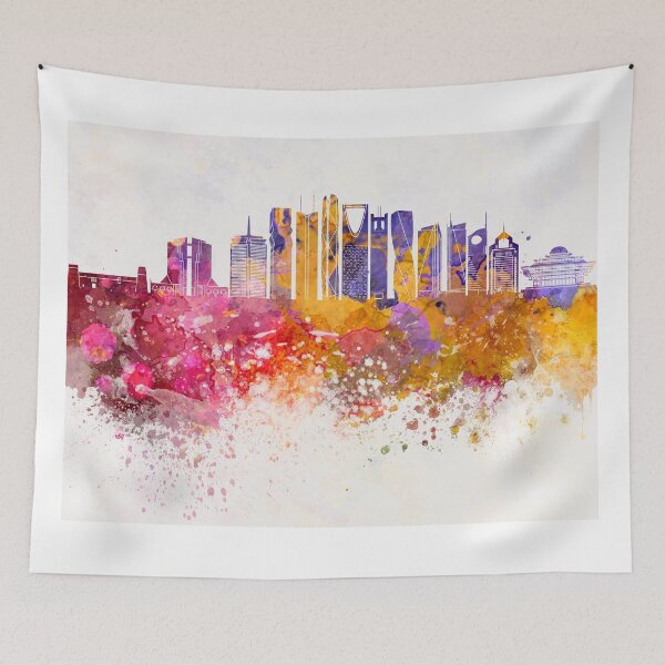 Item preview, Riyadh V2 skyline in watercolor background designed and sold by paulrommer.