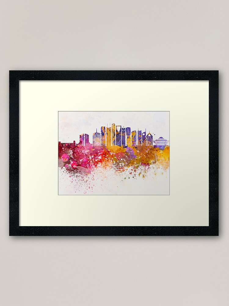 MECCA SKYLINE WATERCOLOUR PAINT STYLE CANVAS PRINT WALL ART PICTURE PHOTO