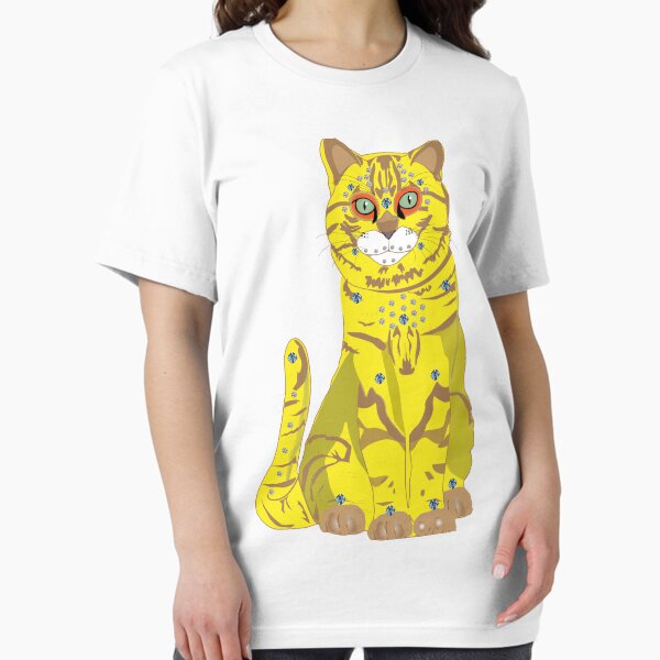 65 MCMLXV Bejeweled Yellow Disco Cat Print Essential T-Shirt