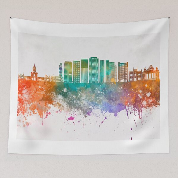 Item preview, Rio de Janeiro V2 skyline in watercolor background designed and sold by paulrommer.