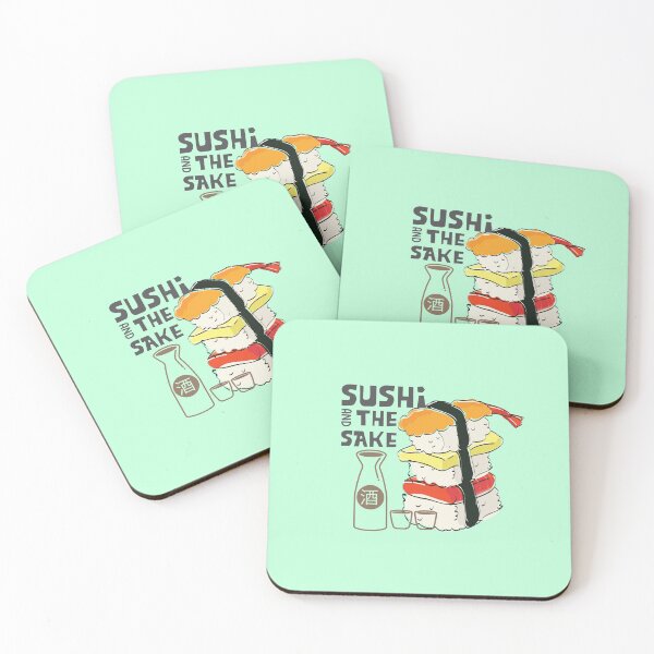 Item preview, Sushi and the sake  suuperr combination, yummy Japanese cuisine designed and sold by Harshler-Art.
