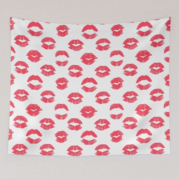 Item preview, Red lipstick imprints on white - pattern designed and sold by AnastasiiaM.