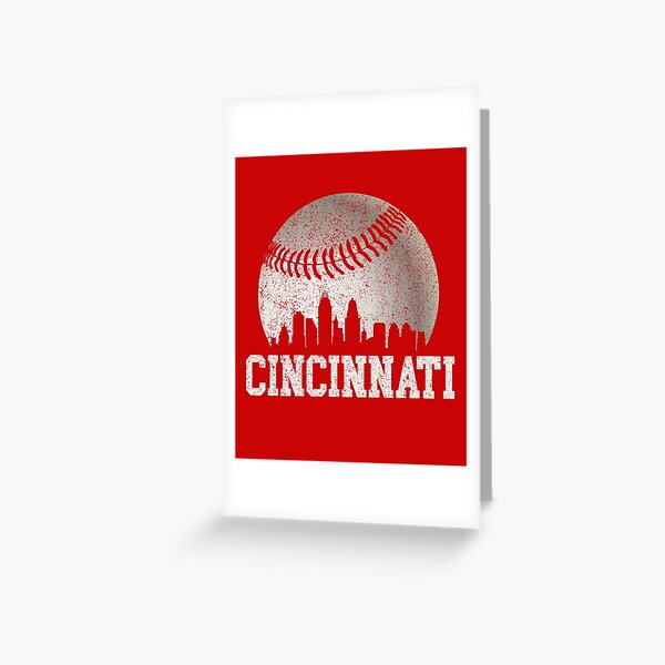 Vintage Cincinnati Skyline Baseball Retro Red Color Gameday - Cincinnati  Reds - Hoodie