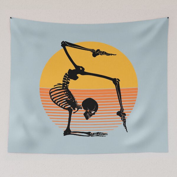Item preview, Funny Meditating Skeleton Yoga Sunset, Halloween, meditation, Zen | designed and sold by Boom-llqb.