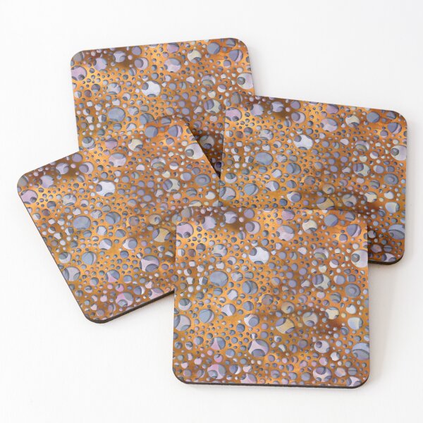 Item preview, Copper circles watercolor abstract print designed and sold by likapix.