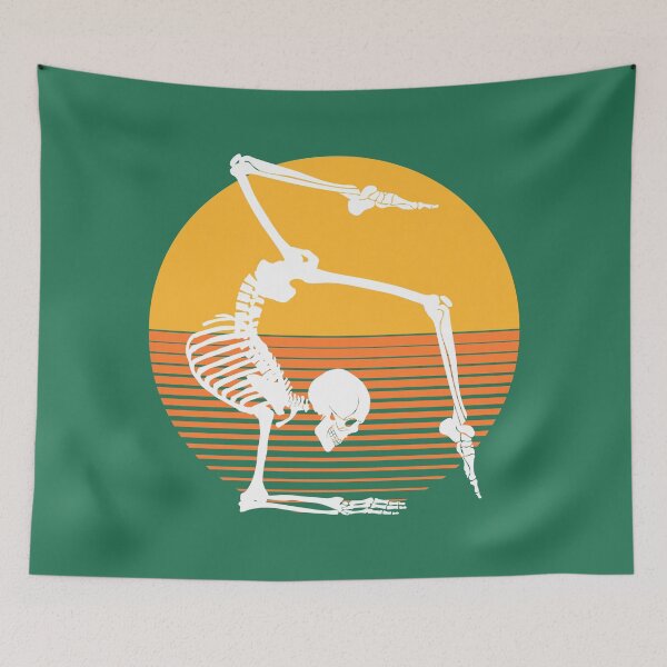 Item preview, Funny Meditating Skeleton Yoga Sunset, Halloween, meditation, Zen | designed and sold by Boom-llqb.