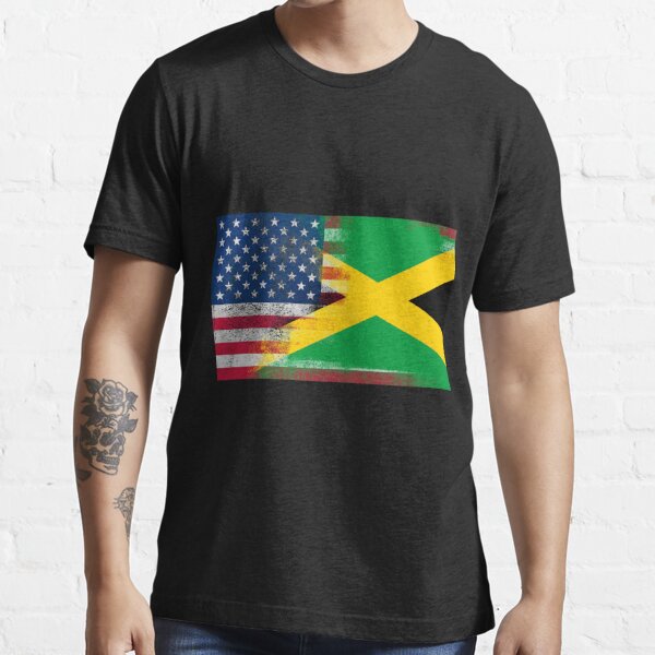 Jamaican American Half Jamaica Half America Flag T Shirt For Sale By Ozziwar Redbubble 5324