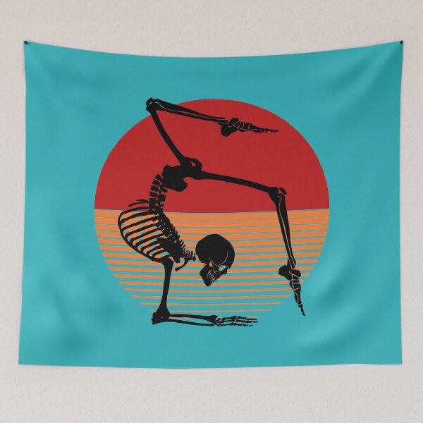 Item preview, Funny Meditating Skeleton Yoga Sunset, Halloween, meditation, Zen | designed and sold by Boom-llqb.