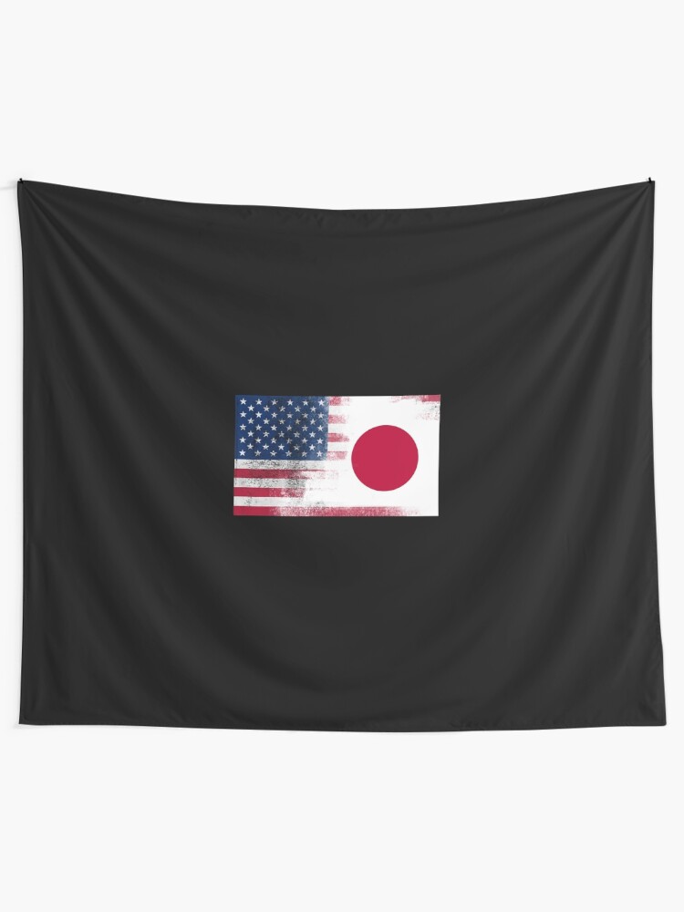 japanese american half japan half america flag wall tapestry half circle american flag