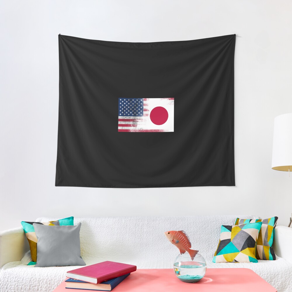 "Japanese American Half Japan Half America Flag" Tapestry for Sale by ozziwar Redbubble