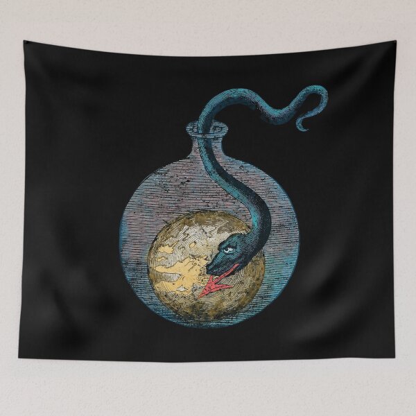 Item preview, Dragon Alchemic vintage Illustration, Johann Conrad Barchusen Esoteric mandala art designed and sold by IsisOsiris.