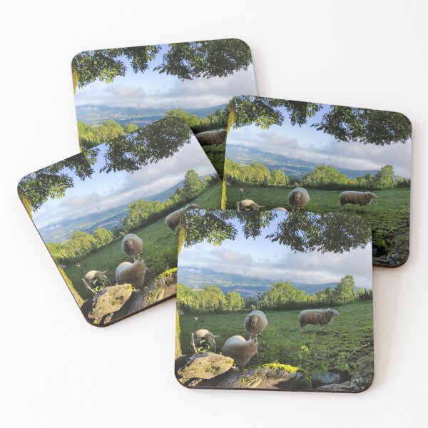Item preview, Four sheep on a pasture in the mountains of Galicia - Landscape designed and sold by tomekp14.