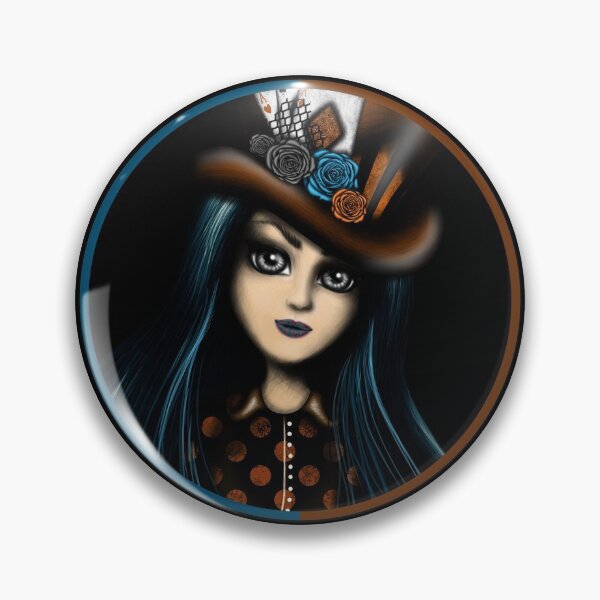 Item preview, Steampunk Girl Blue Haired Girl with Hat designed and sold by DeneboArt.