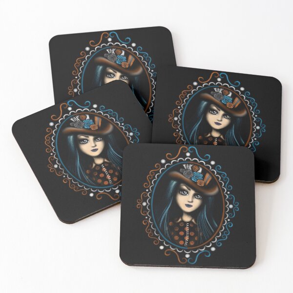 Item preview, Steampunk Girl Blue Haired Girl with Hat designed and sold by DeneboArt.