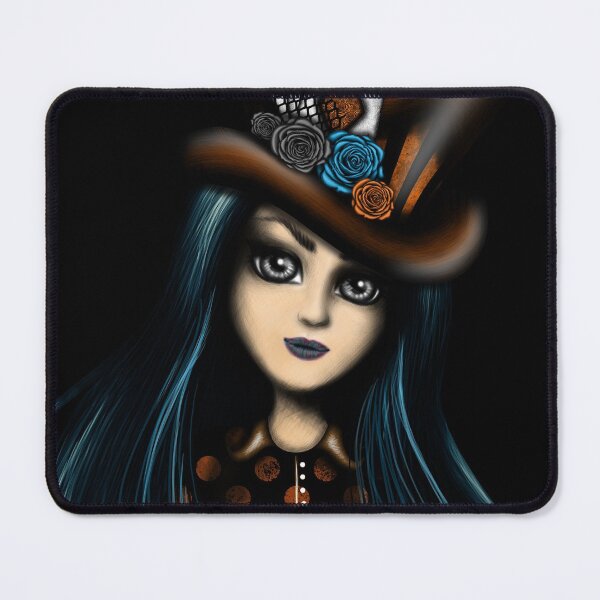 Item preview, Steampunk Girl Blue Haired Girl with Hat designed and sold by DeneboArt.