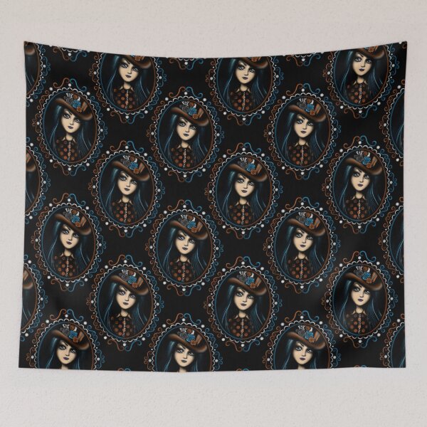 Item preview, Steampunk Girl Blue Haired Girl with Hat designed and sold by DeneboArt.