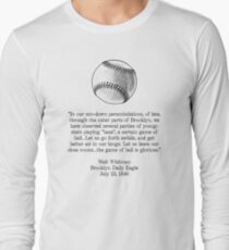 Walt Whitman - Baseball Quote (Black) Long Sleeve T-Shirt