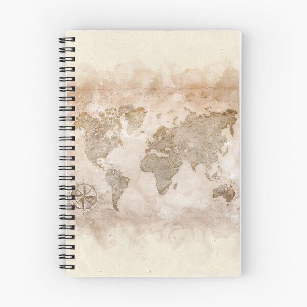 Item preview, World Map Vintage watercolor painting designed and sold by shokA Design.