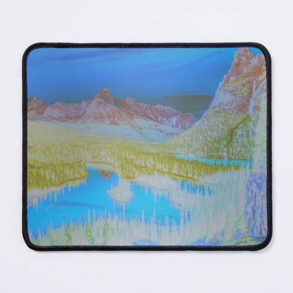 Item preview, 'Phylea Heights'- V.3 Dreamy Blue Mountain terrain/ psychedelic digital artwork by The Raumier designed and sold by N-W-T-S-I-O.
