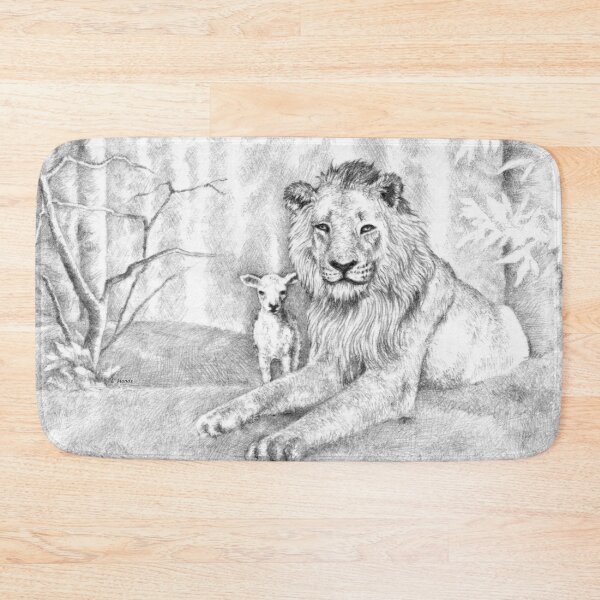 Item preview, The Lion and the Lamb - portrait mode designed and sold by HandsonHart.