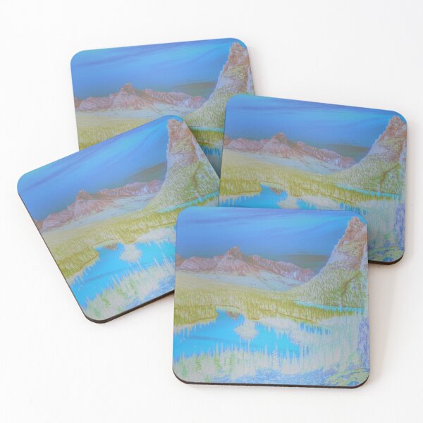 Item preview, 'Phylea Heights'- V.3 Dreamy Blue Mountain terrain/ psychedelic digital artwork by The Raumier designed and sold by N-W-T-S-I-O.