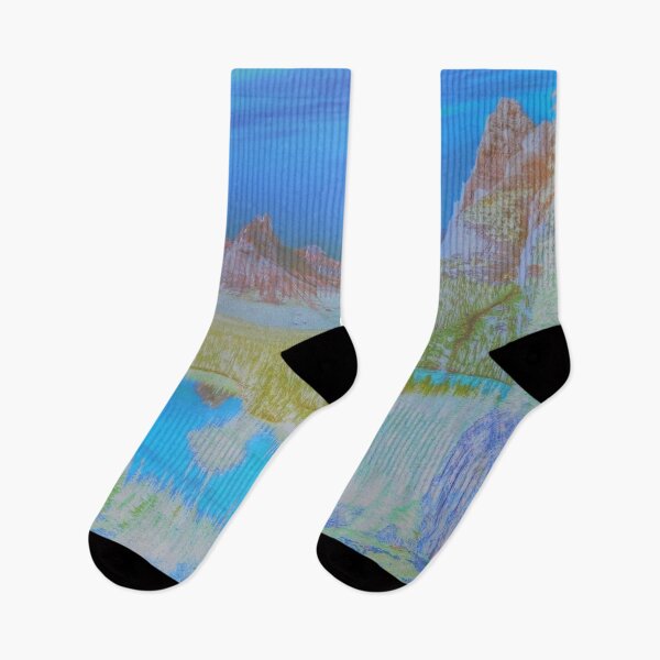 Item preview, 'Phylea Heights'- V.3 Dreamy Blue Mountain terrain/ psychedelic digital artwork by The Raumier designed and sold by N-W-T-S-I-O.