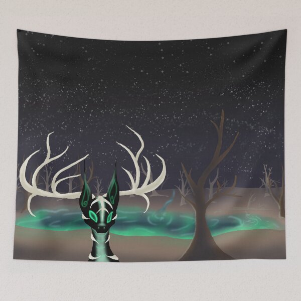 Item preview, Mysterious Creature by a glowing lake. designed and sold by BerryShyKittens.