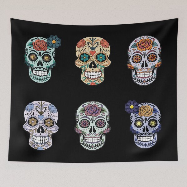 Item preview, Sugar Skulls With Floral Elements designed and sold by artado.