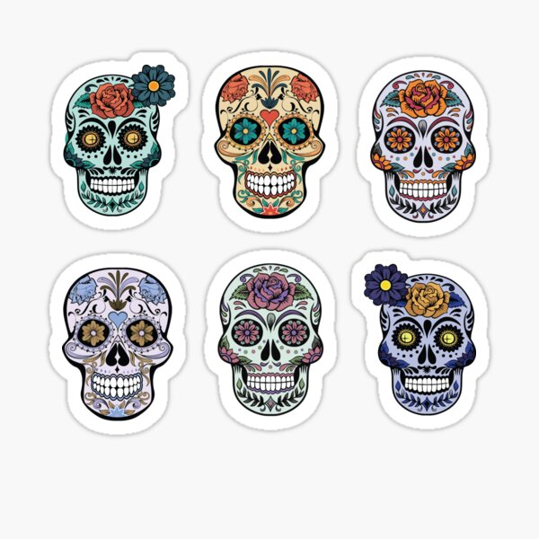 Item preview, Sugar Skulls With Floral Elements designed and sold by artado.