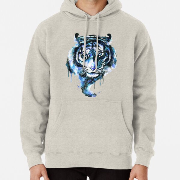 Blue Tiger Pullover Hoodie