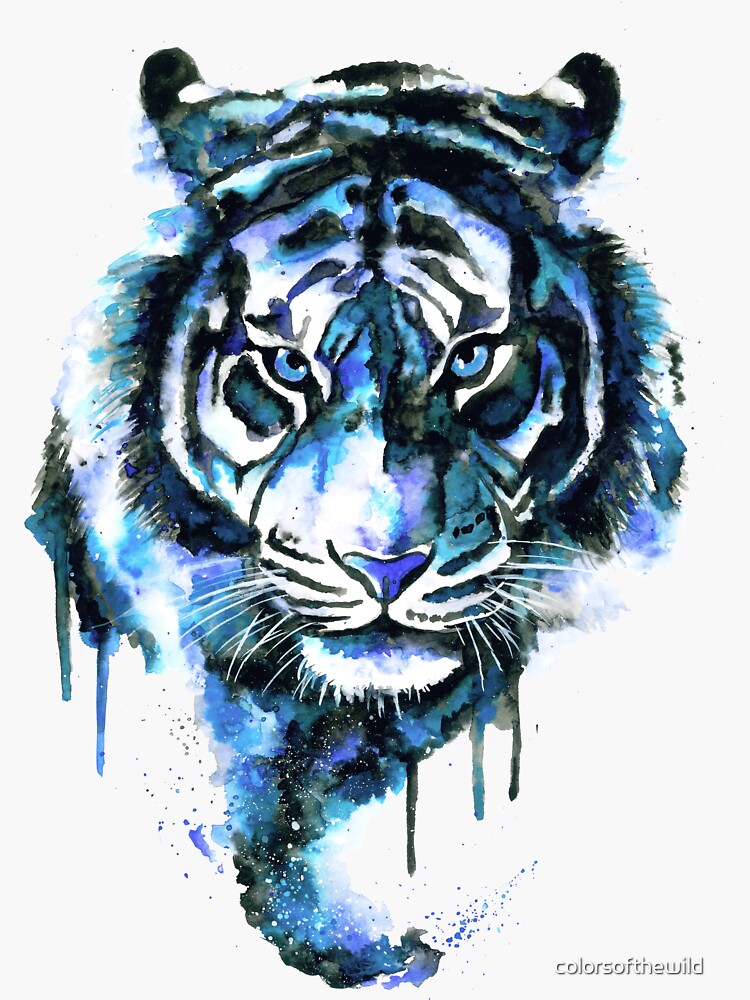 Watercolor White Tiger sticker