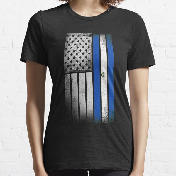 Bandera estadounidense salvadoreña Camiseta esencial