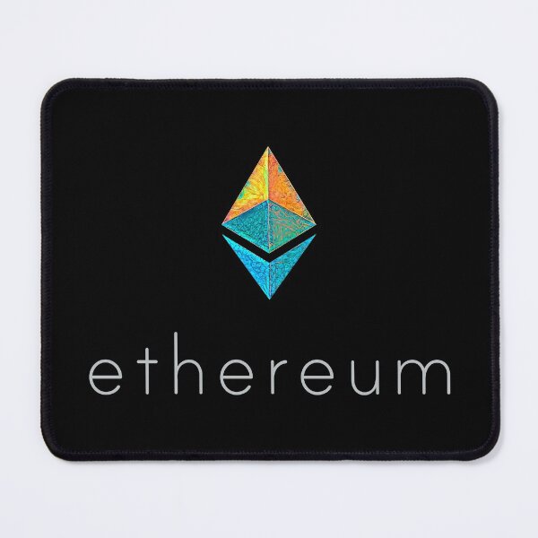 Aperçu de l'œuvre Crypto ETH « Crystal Acid », logo Etherium avec texte du logo. créée et vendue par PrintPit.