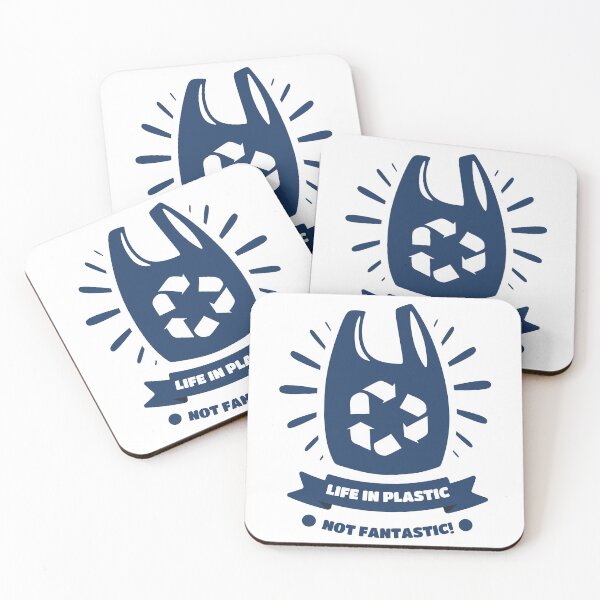 Item preview, Life in plastic NOT fantastic! No plastic bags designed and sold by Happy Puppy Print On Demand.