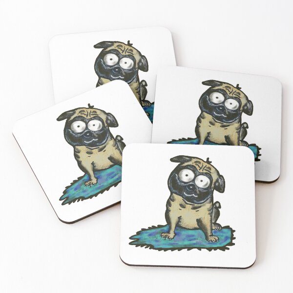 Item preview, Pug on a Rug, Pug cartoon designed and sold by Marble1212.