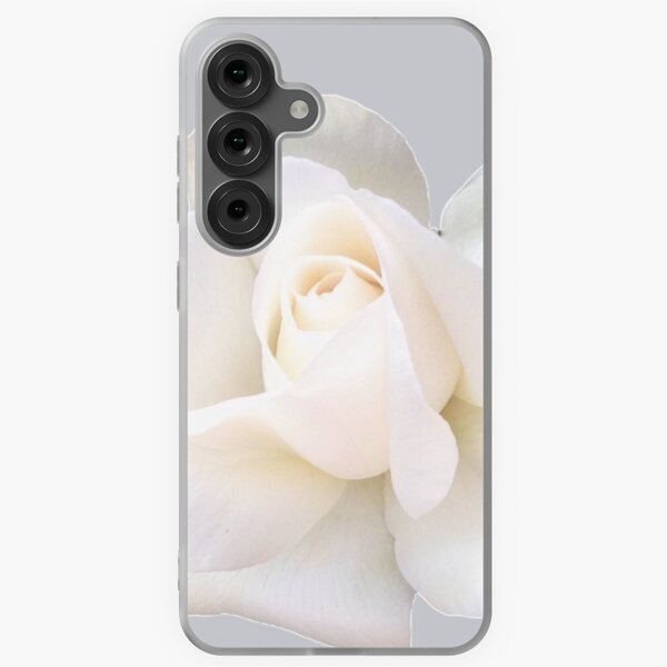 Item preview, White Sugar Moon Rose Close-up on Sophisticated Gray designed and sold by InalterataArt.